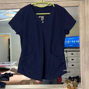 Greys anatomy scrub top, medium, navy blue.